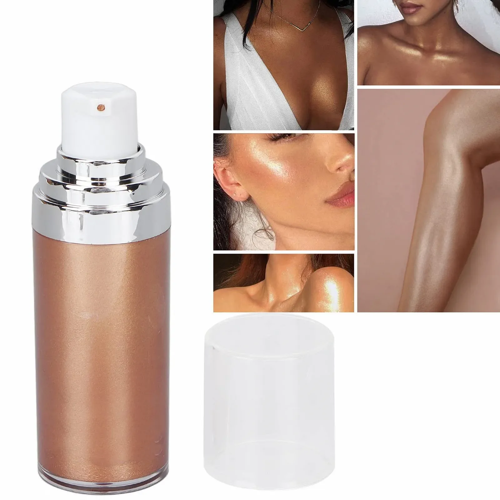 Лосьйон для тіла Shimmering, зволожуючий, розгладжуючий, освітлюючий, блискучий, для вечірнього макіяжу #3 Bronze Gold, фото №3