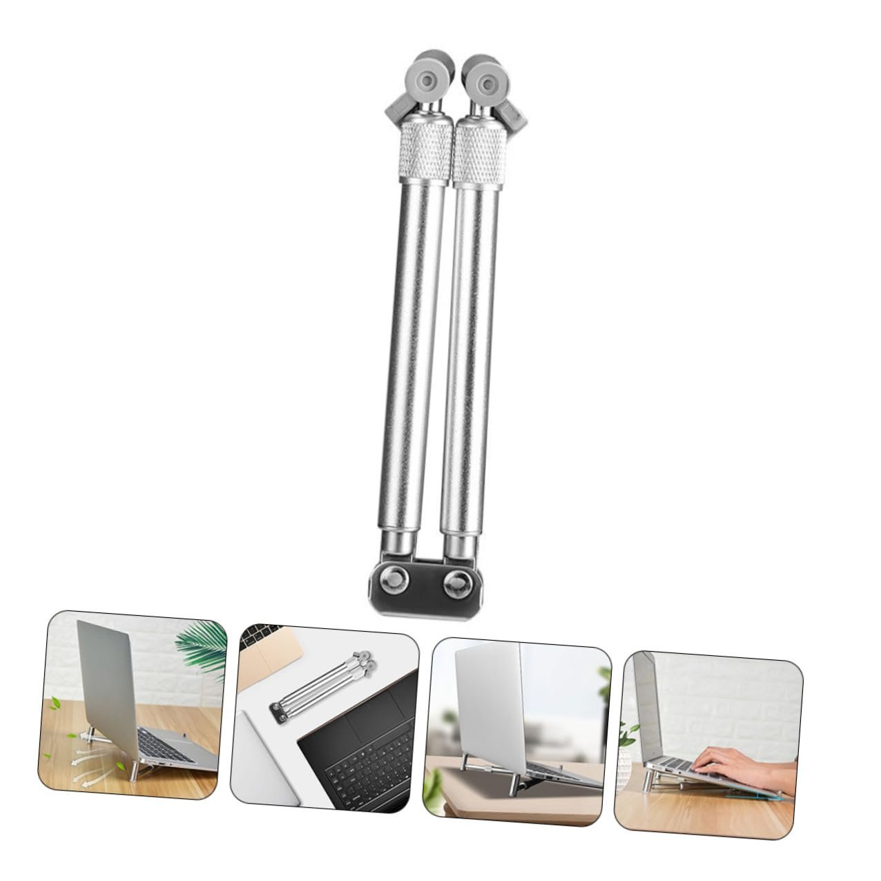 Регульована алюмінієва підставка для ноутбука, складана, стабільна трикутна, фото №6