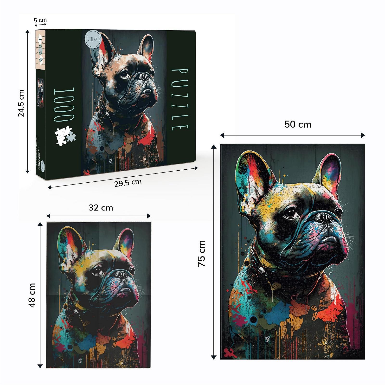 Пазл GreenAnoo Animal French Bulldog 1000 элементов 50х75 см 2 мм, фото №2