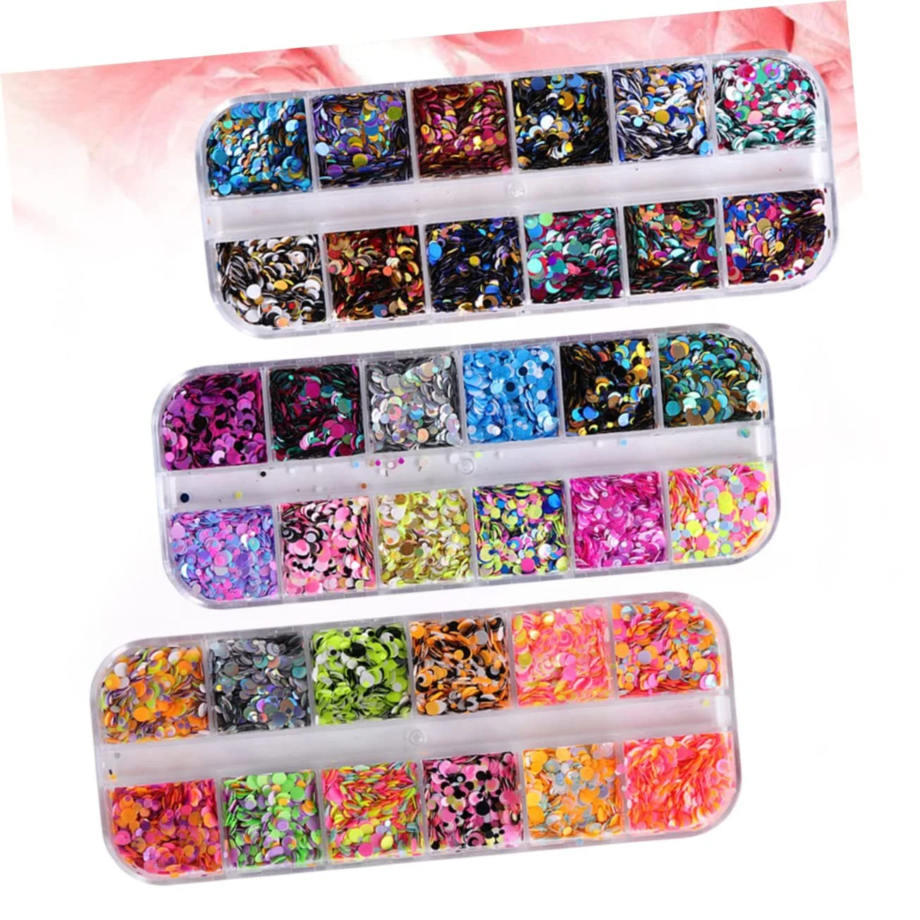 Тонкі круглі блискітки для нігтів Різнокольорові, фото №4