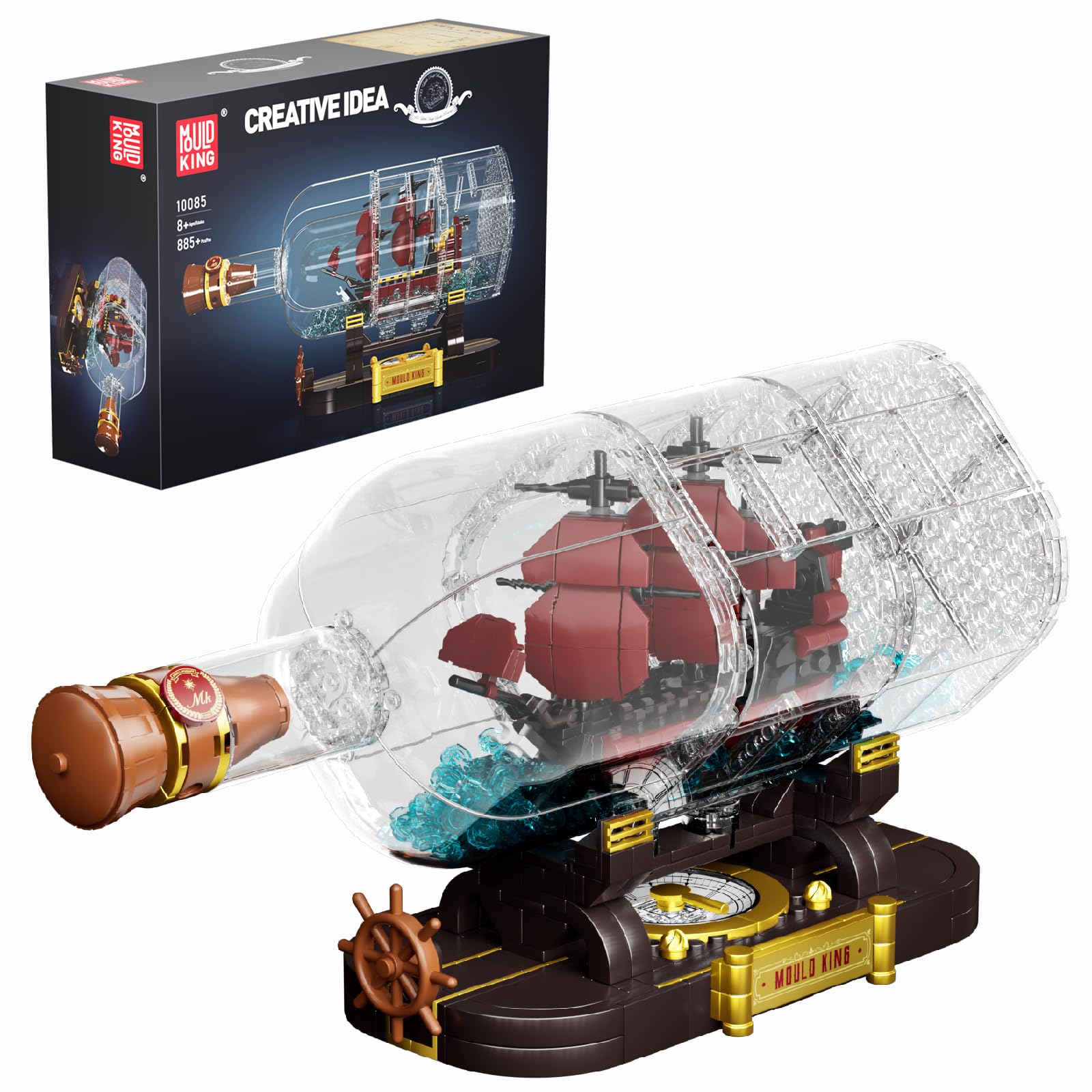 Конструктор Mould King 10085 Revenge Pirate Ship у пляшці 885 штук, фото №1