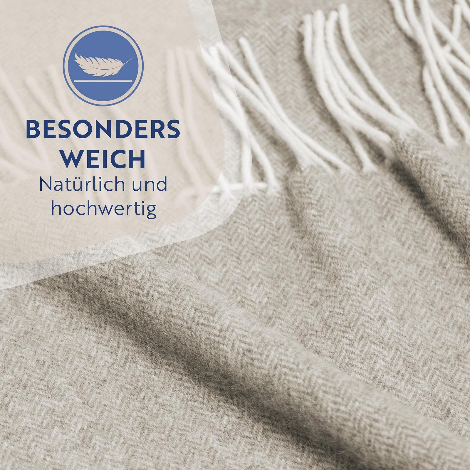 Вовняна Покривало Merino 140 x 200 см - М'яка Покривало з вовни мериноса з 10% кашеміру, фото №6 Вовняна Покривало Merino 140 x 200 см - М'яка Покривало з вовни мериноса з 10% кашеміру, фото №6