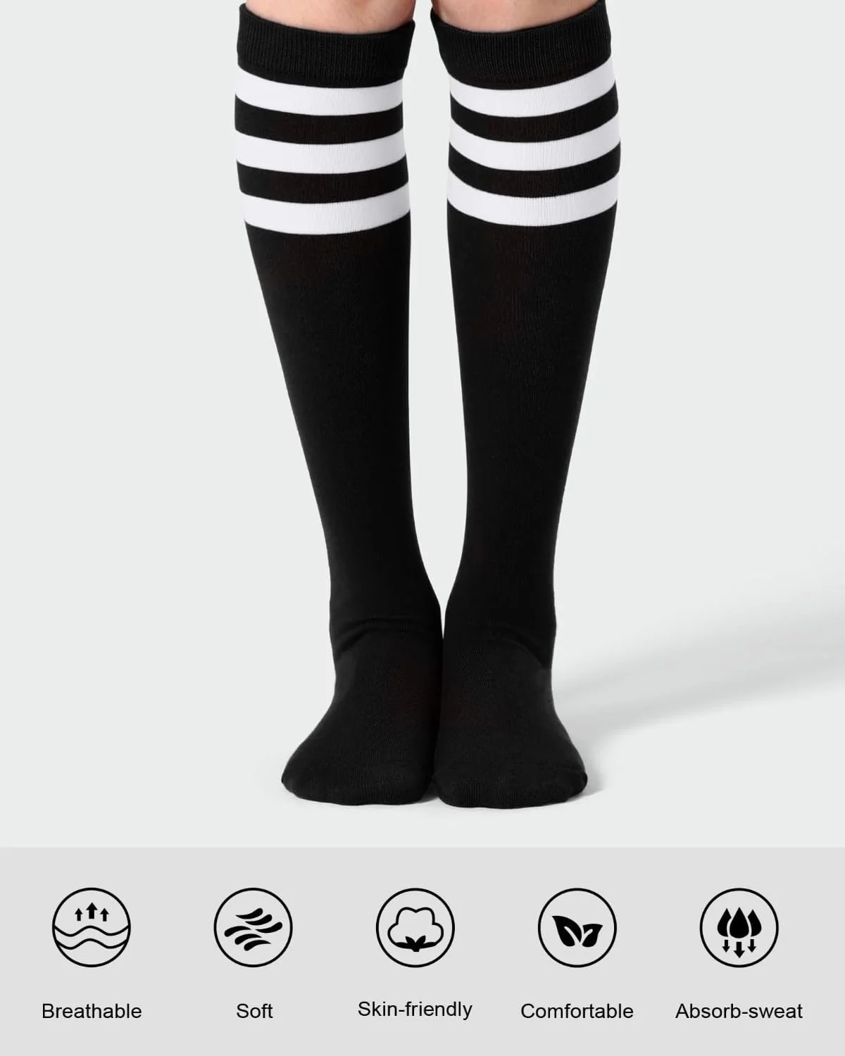 Жіночі гольфи Білий в синю смужку, 2 пари, фото №3 Жіночі гольфи Білий в синю смужку, 2 пари, фото №3