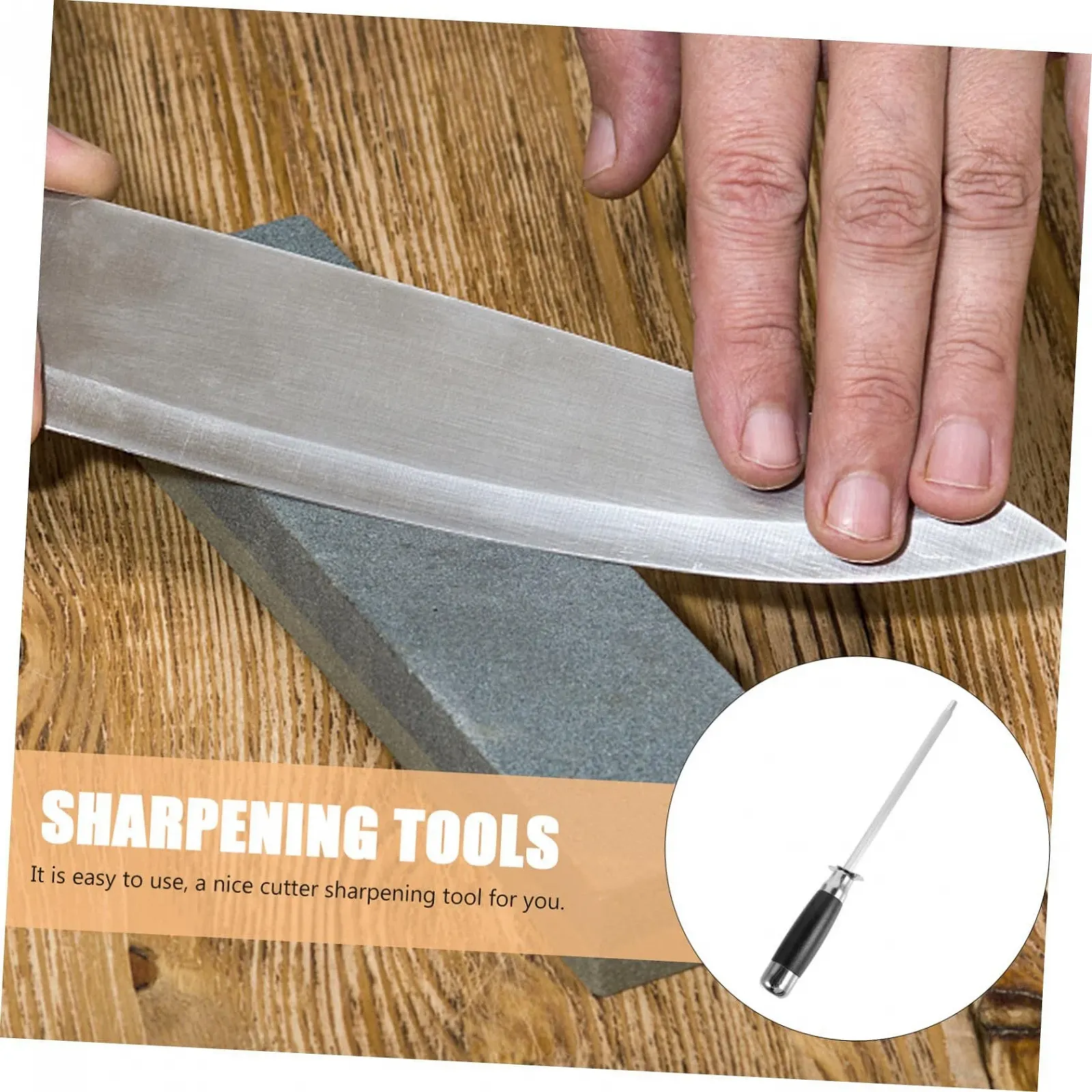 Мусат Gatuida для кухонних ножів зі збільшеною площею шліфування нержавіючий з круглою рукояткою, фото №3