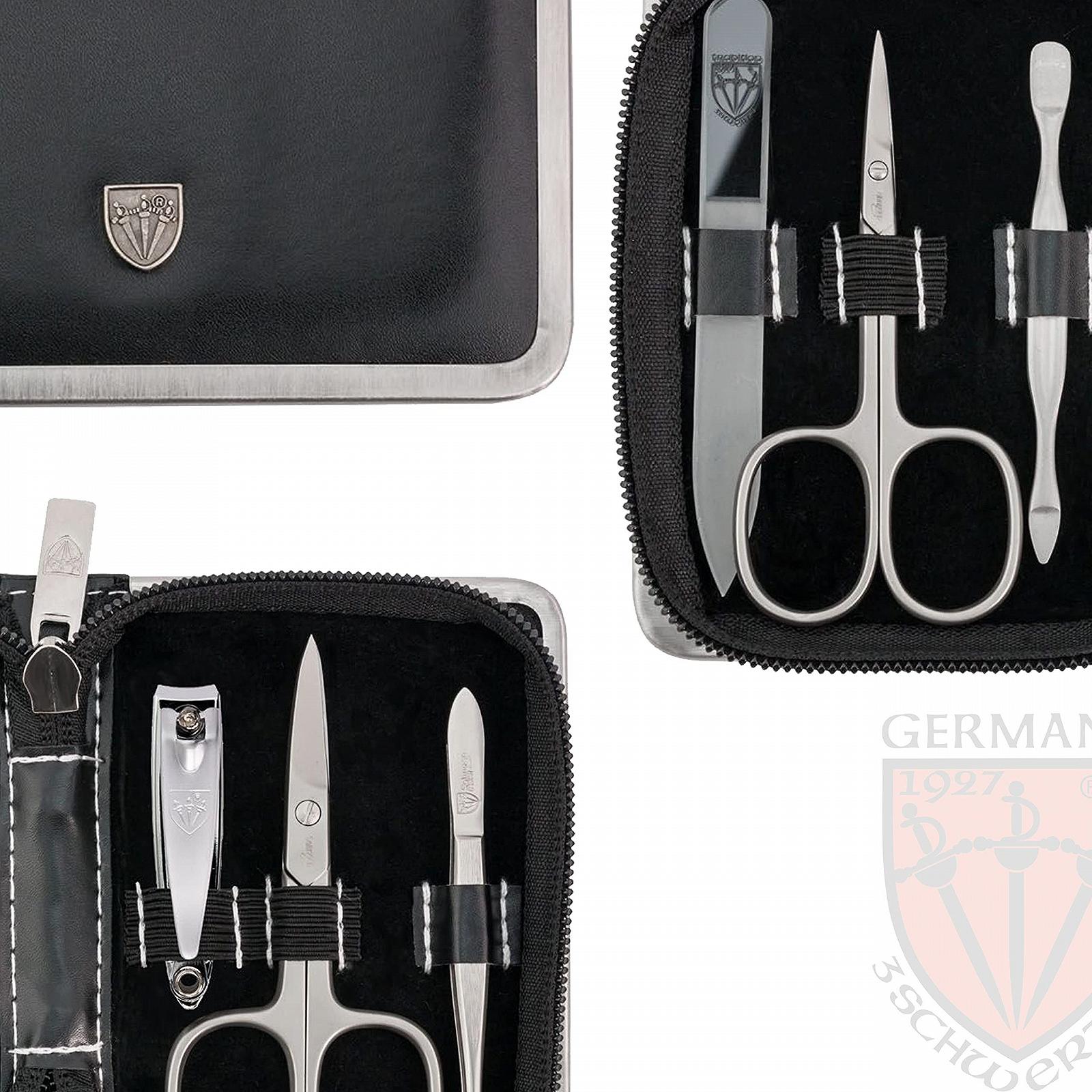 Набір для манікюру та педикюру DREI SCHWERTER Germany Ferrara 6 предметів, штучна шкіра, чорний, фото №5 Набір для манікюру та педикюру DREI SCHWERTER Germany Ferrara 6 предметів, штучна шкіра, чорний, фото №5