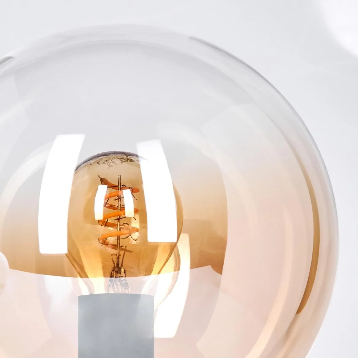 Настільна лампа HOFSTEIN Gastor Метал/Скло E14 15 см Black/Amber/Clear, фото №3