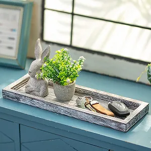 Піднос дерев'яний прямокутний Romadedi 43 см для декорування столу, кавового столика, кухні, вітальні synthetic.ua - Фото 1