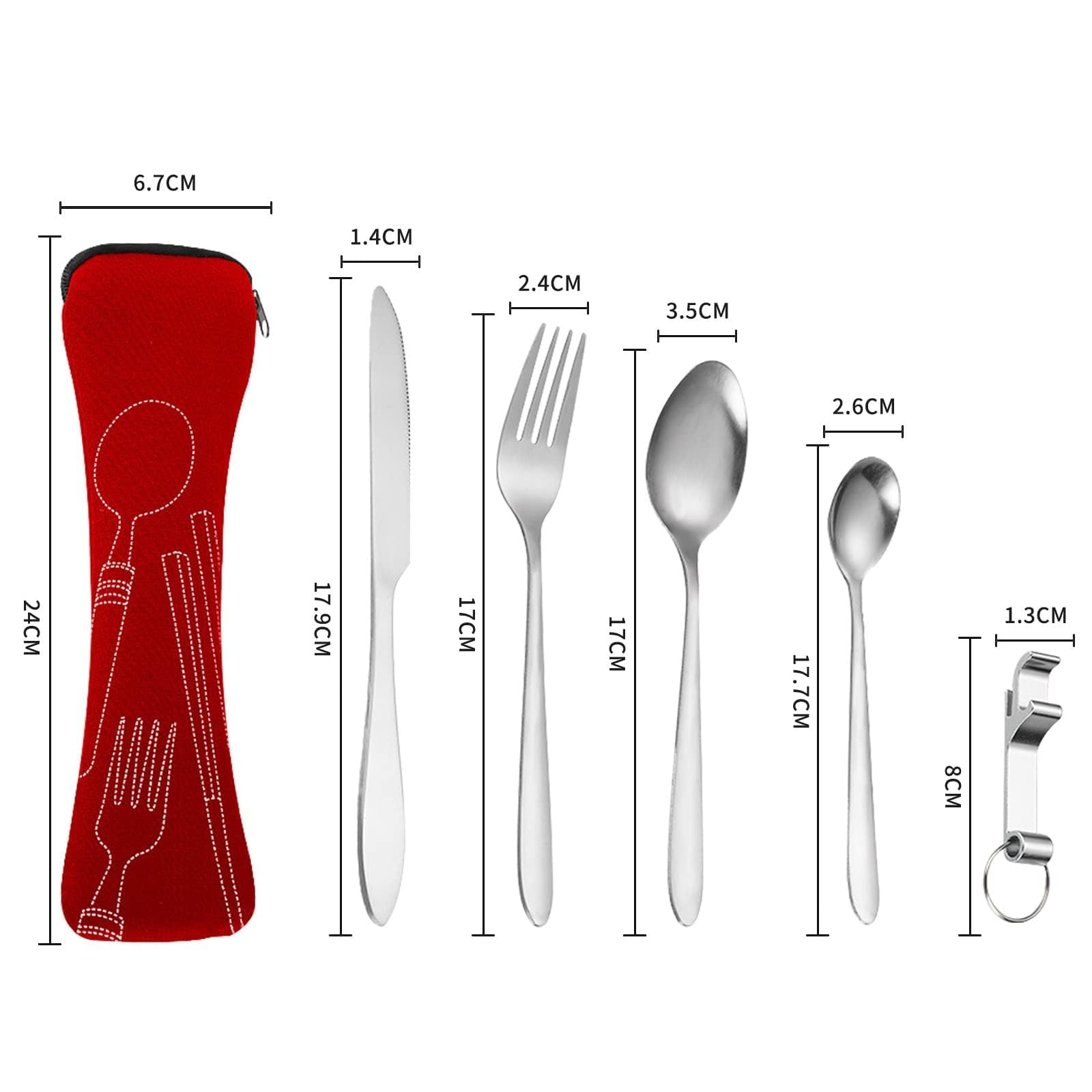 Набор столовых приборов EnixwH 10-Piece Stainless Steel с чехлом Черный, фото №2