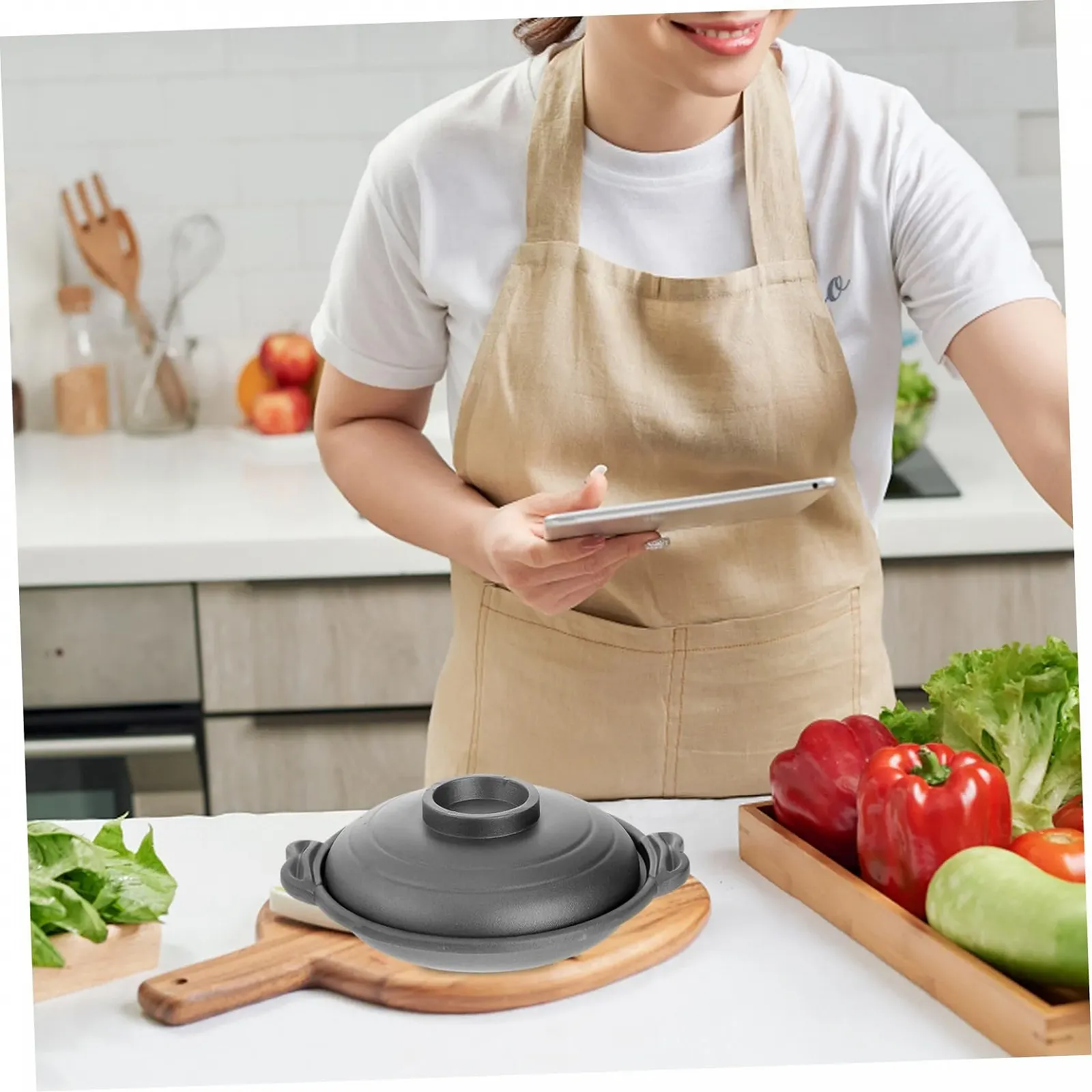 Кастрюля для тушения NOLITOY из алюминиевого сплава антипригарная с вентиляцией, фото №5