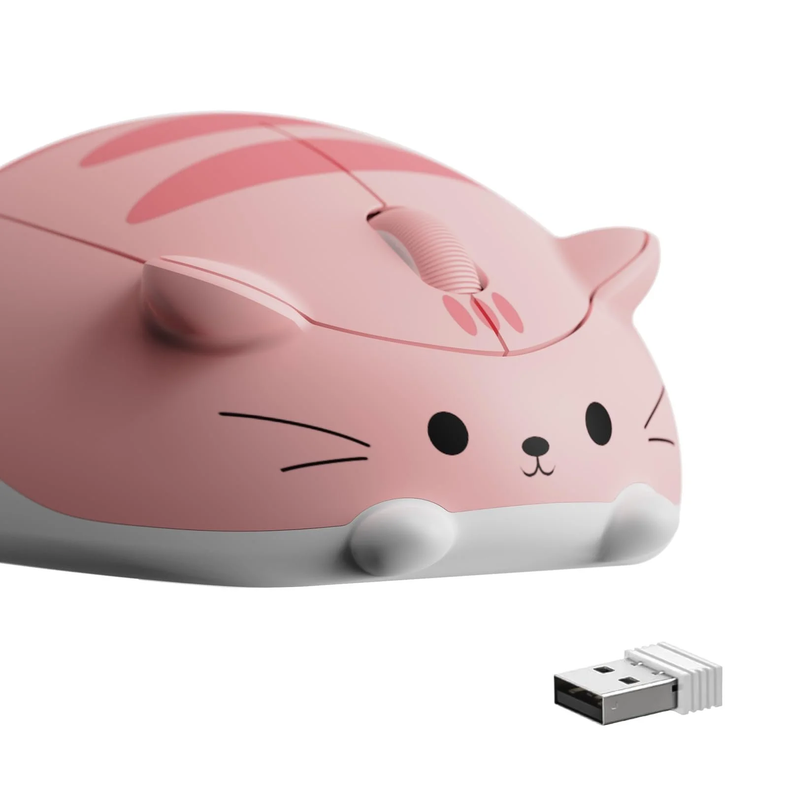 Мышь Wireless Akko Cat, 2,4 ГГц с USB Nano приемником, 3 кнопки, 1200 DPI, оптическое отслеживание, эргономичная, тихий клик, цвет Rosa Angie, фото №1