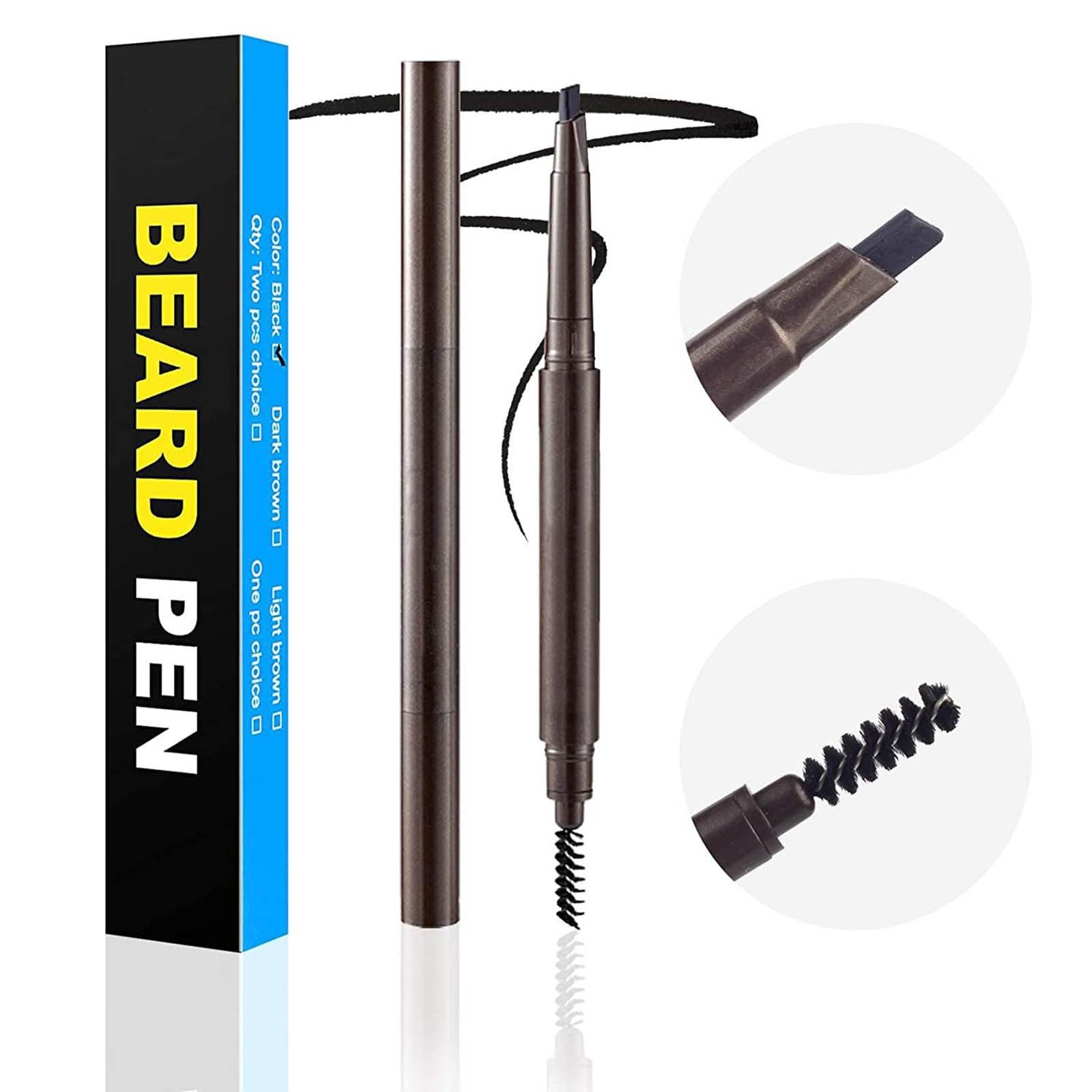 Олівець для підфарбовування бороди Bartstiftfüller водостійкий стійкий натуральний фініш чорний, фото №4