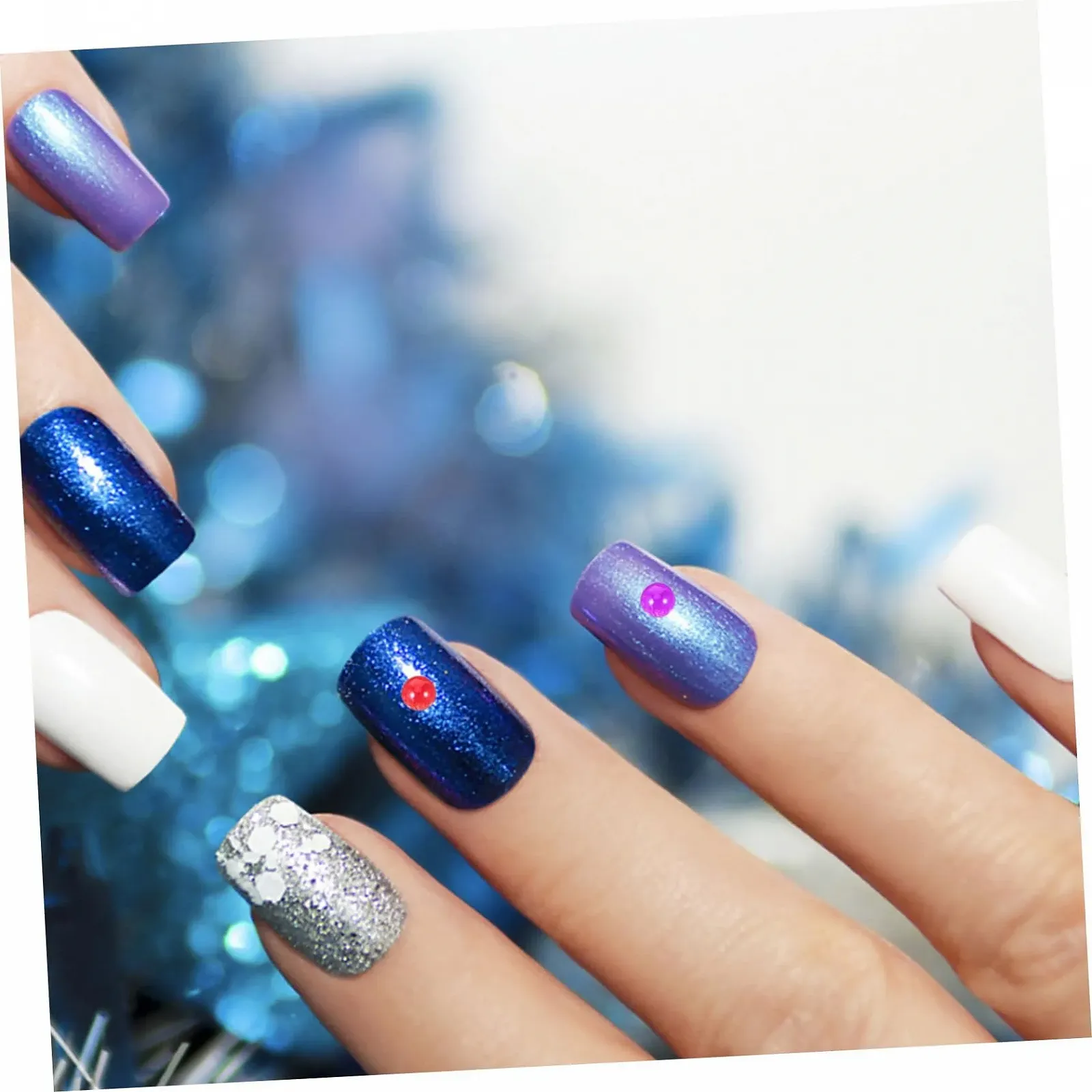 Напівперлини для дизайну нігтів Healeved, напівкруглі, різнокольорові та кремові, фото №7