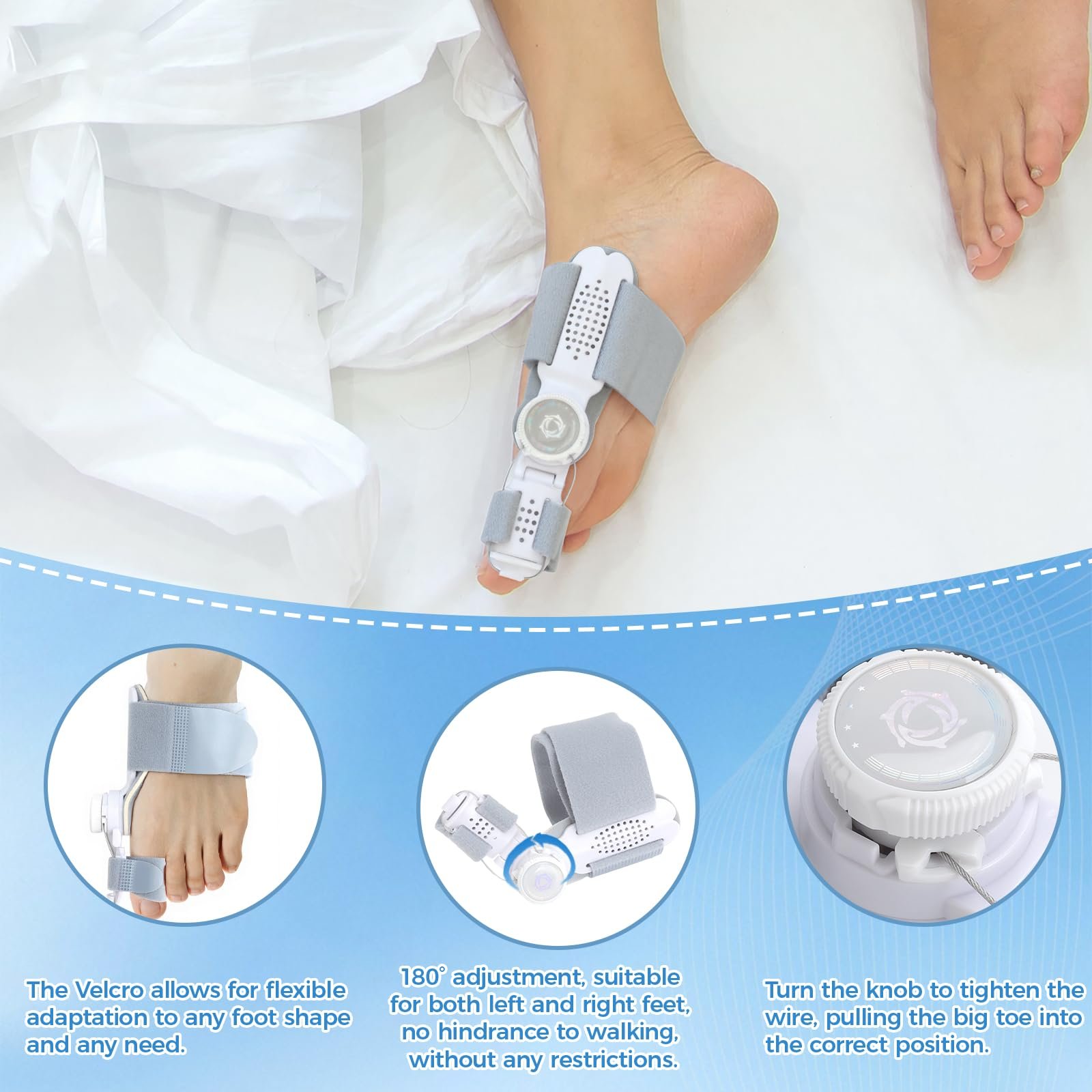 Шина Hallux Valgus, разделитель для пальцев, корректор вальгусной деформации, фото №4 Шина Hallux Valgus, разделитель для пальцев, корректор вальгусной деформации, фото №4