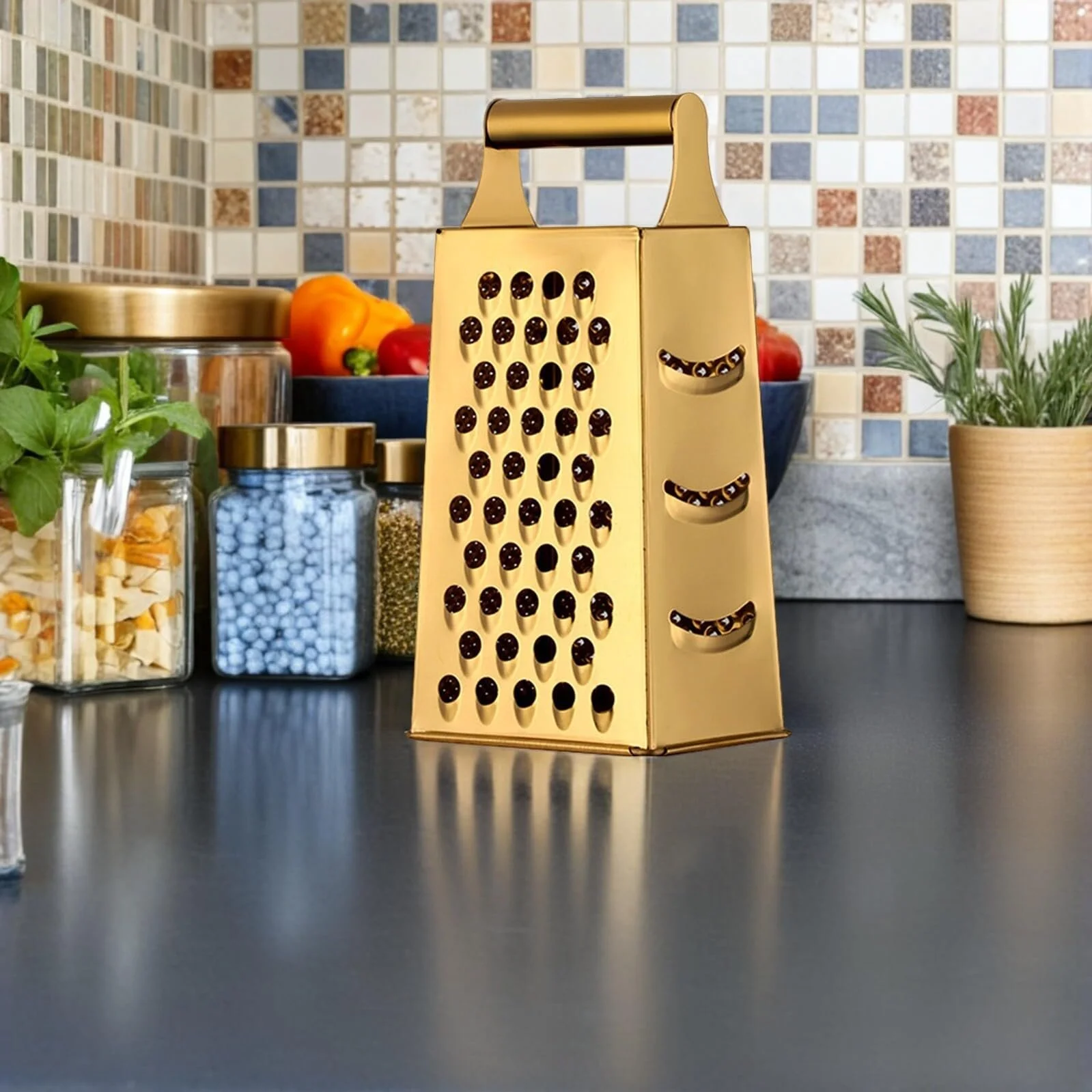 Терка ABOOFAN Золота нержавіюча сталь Багатофункціональна овочерізка для фруктів з компактним дизайном, фото №6