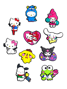 Джибитсы Привет Китти Hello kitty Хэллоу Китти Куроми Санрио Kuromi Jibbitz 10 шт аксессуары Крокс украшение Dz_102_3 - Фото 1