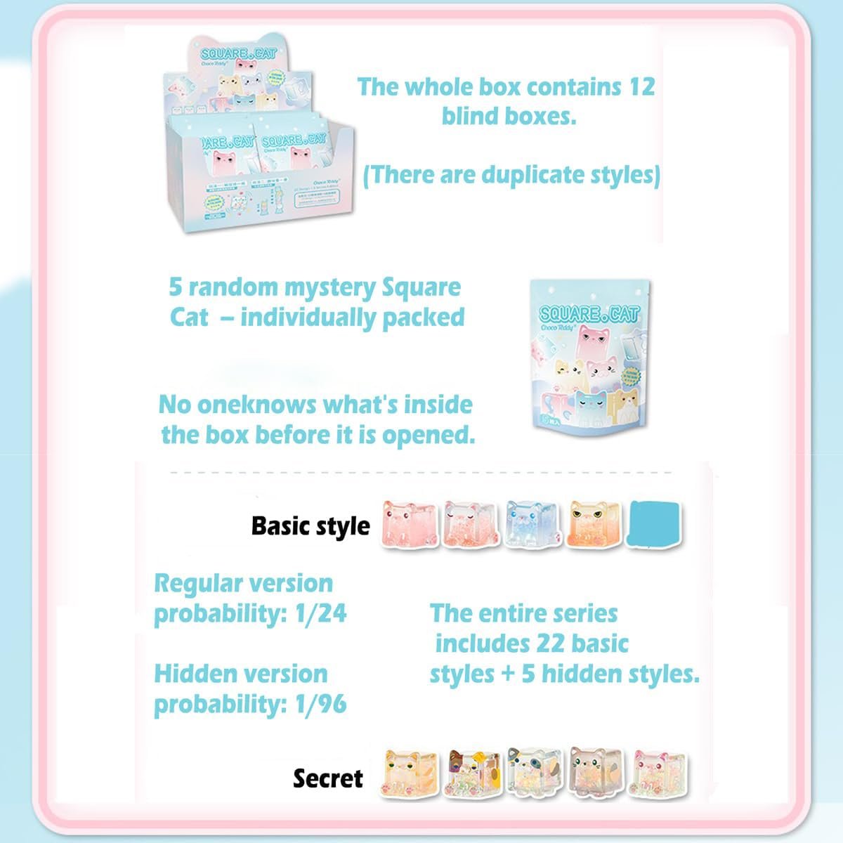 Фигурка Квадратный Кот, серия Blind Box, модель - сюрприз, 1 шт, фото №3