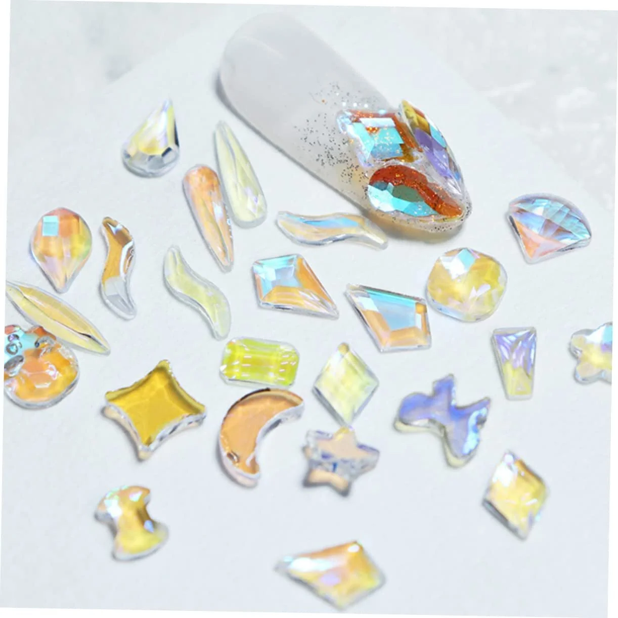 Украшение для ногтей Healvian Смола Aurora Маникюр Жемчуг Наклейки Самоцветы Акриловые Ногти Ювелирные изделия с Самоцветами Аксессуары для ногтей Стразы Декоративные украшения Кристалл, фото №4