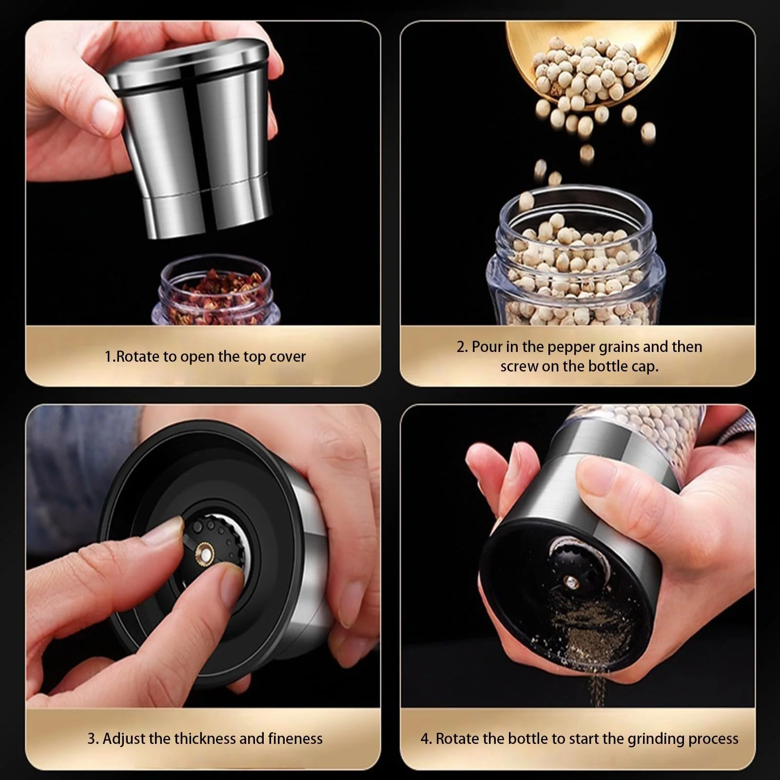 Ручная мельница с двойной головкой для специй, фото №6