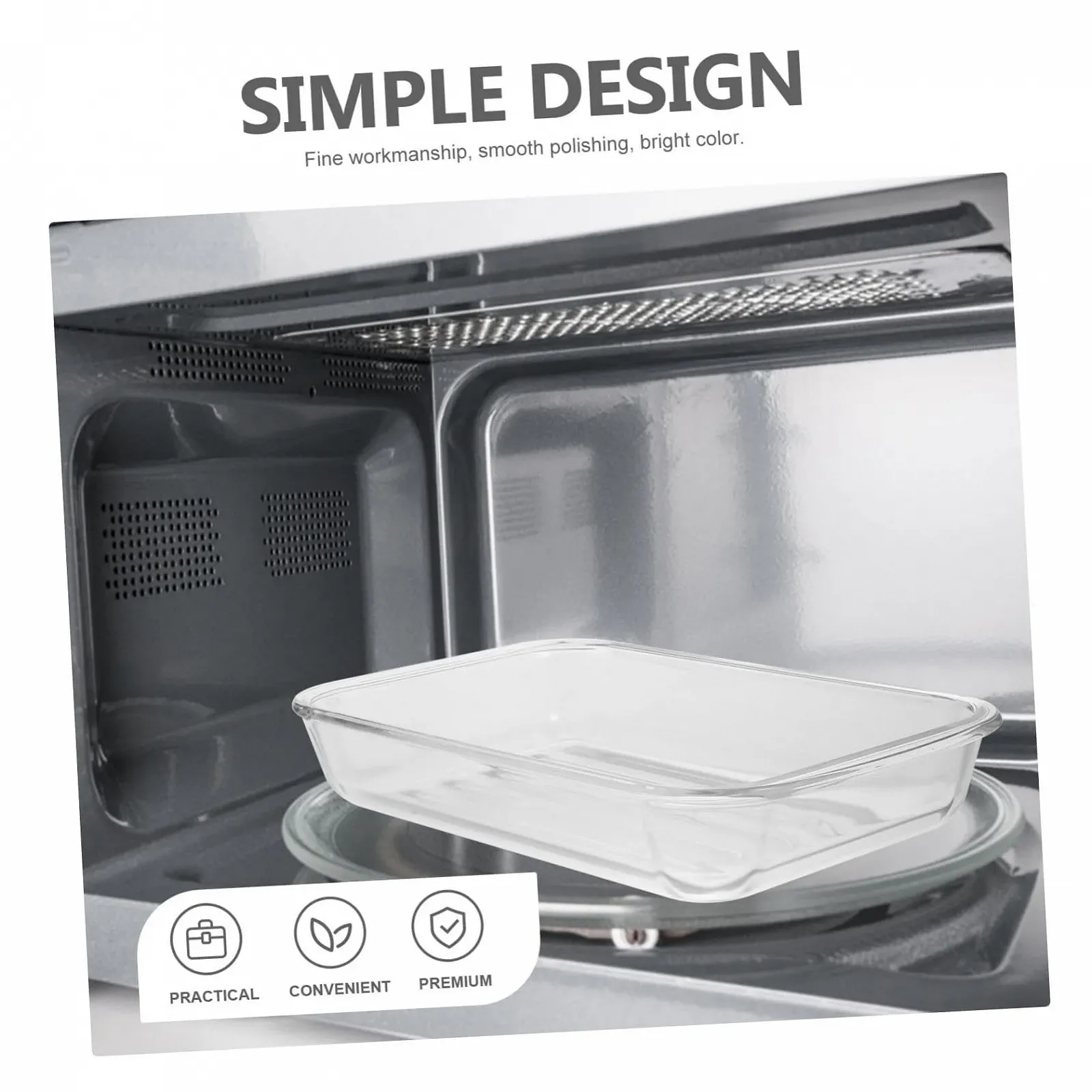 Форма для запікання Garneck велика з подвійними ручками жаростійка для духовки та мікрохвильової печі, фото №3