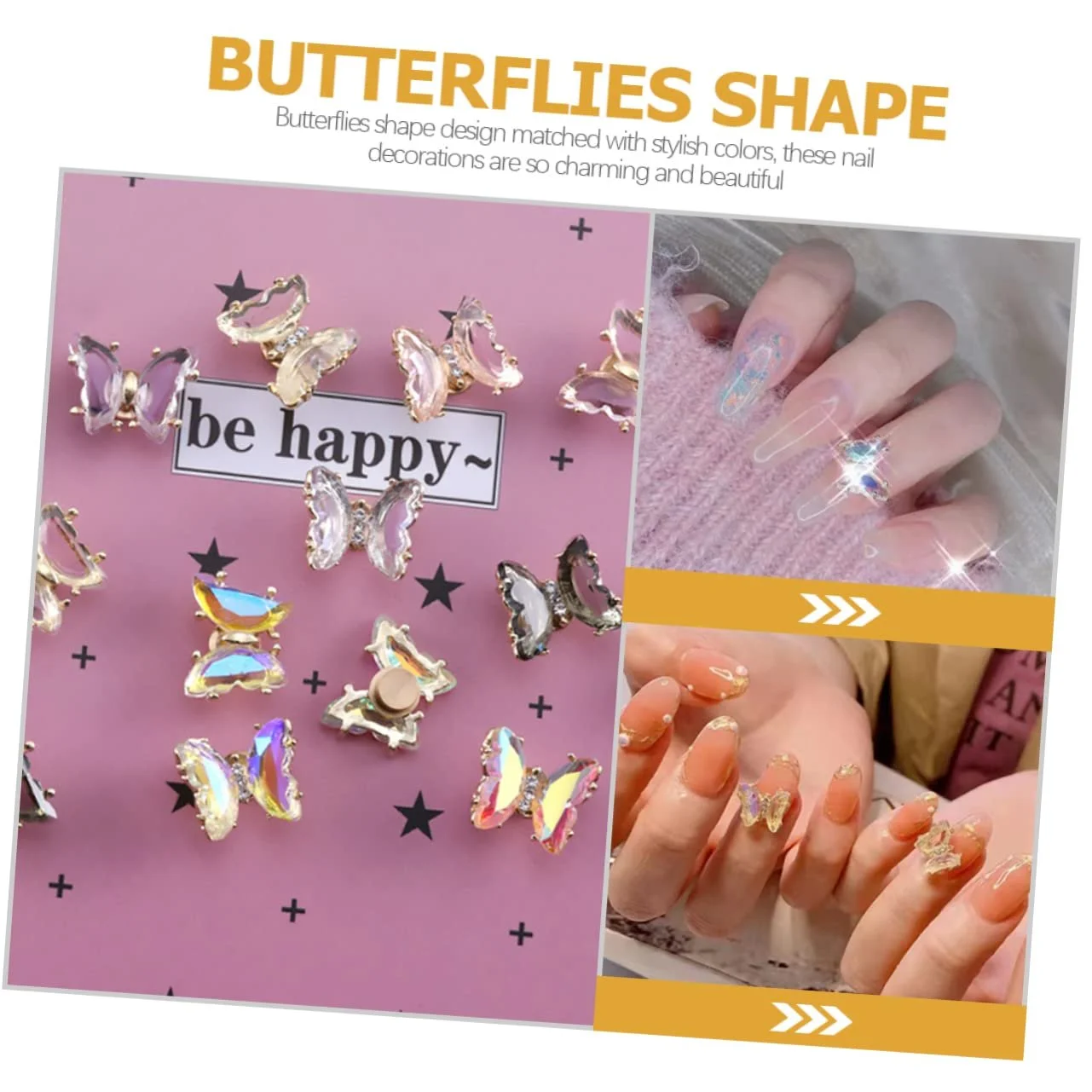 Украшения для ногтей Бабочки Камни для ногтей Гель для ногтей Украшения для ногтей Подвески для украшения ногтей Аксессуары для ногтей Бабочки Шпильки для ногтей Аксессуары из сплава, 5 шт, фото №6