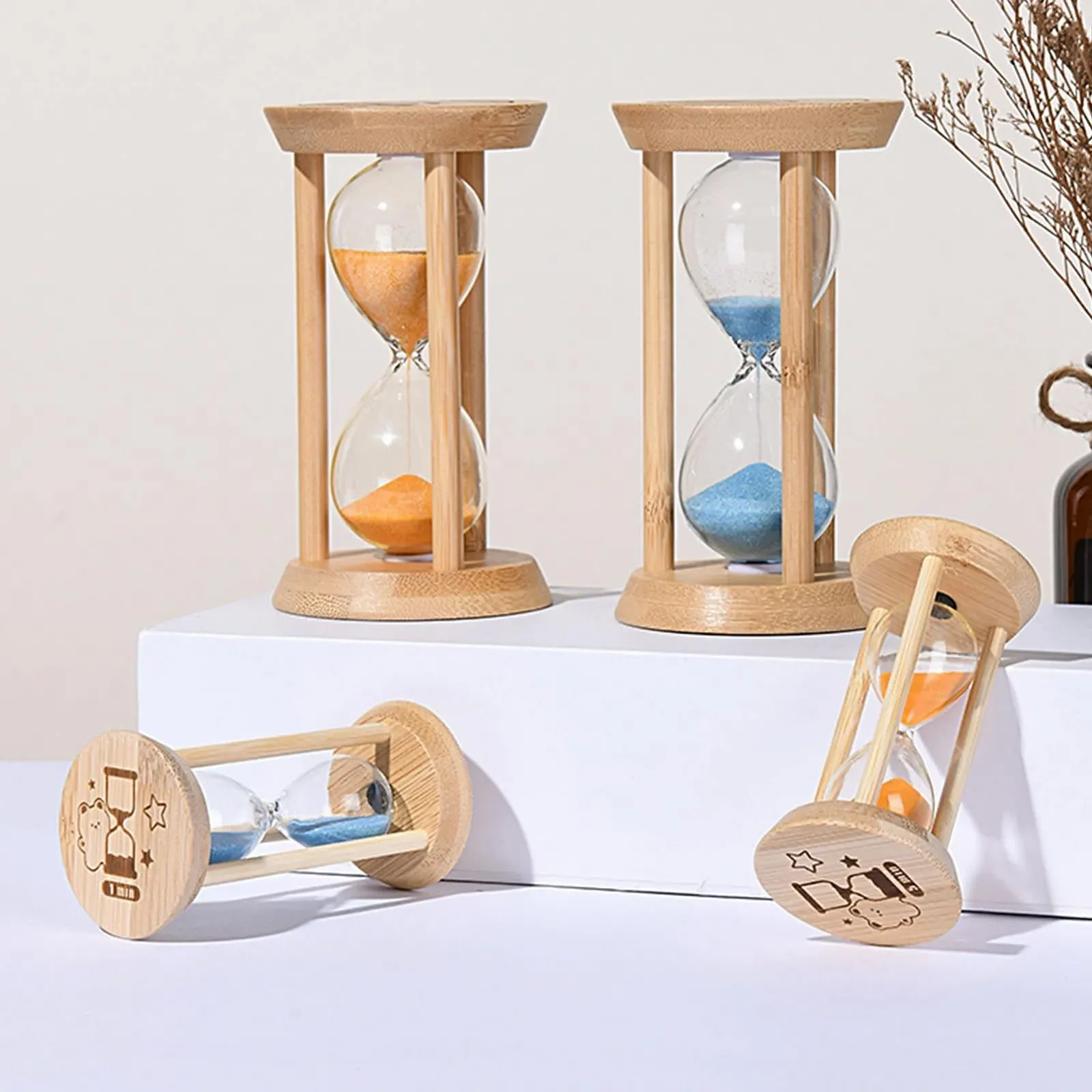 Пісочний годинник Mini Hourglass Світний Дерев'яний 10 хвилин Помаранчевий, фото №2