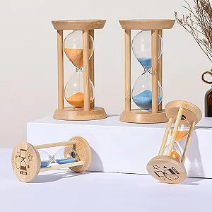 Пісочний годинник Mini Hourglass Світний Дерев'яний 10 хвилин Помаранчевий synthetic.ua - Фото 1