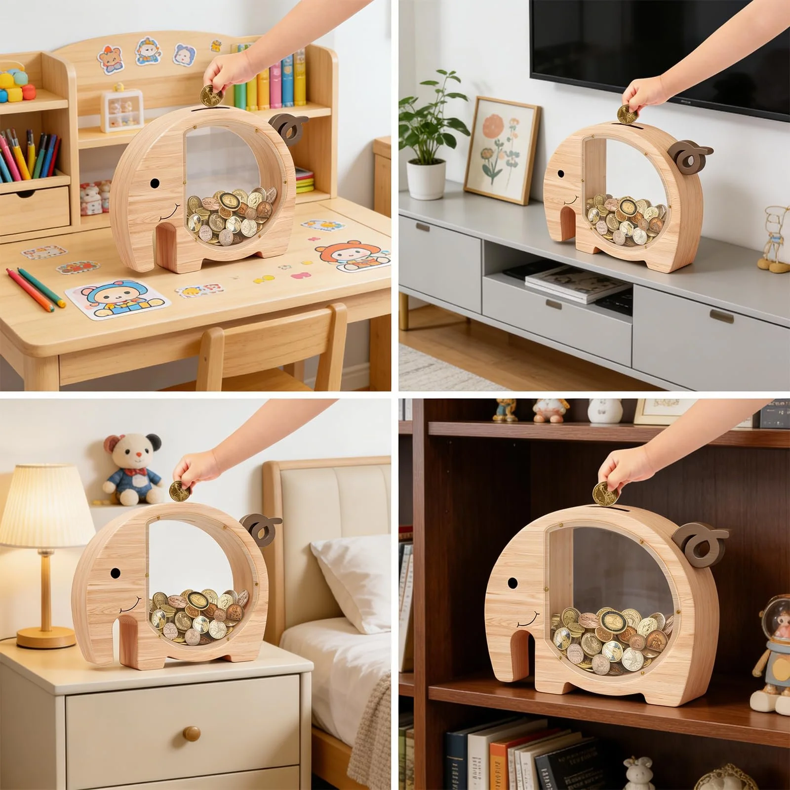 Скарбничка Elephant дерев'яна з ручкою (Elephant), фото №5