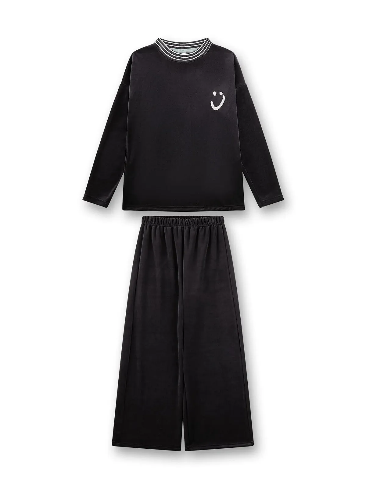 Піжама Sanetta для дівчинки, довга, сіра, з нікі, фото №1 Піжама Sanetta для дівчинки, довга, сіра, з нікі, фото №1