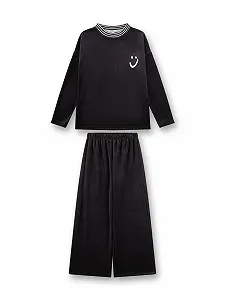 Купити Піжама Sanetta для дівчинки, довга, сіра, з нікі - Фото 1 Піжама Sanetta для дівчинки, довга, сіра, з нікі - Фото 1