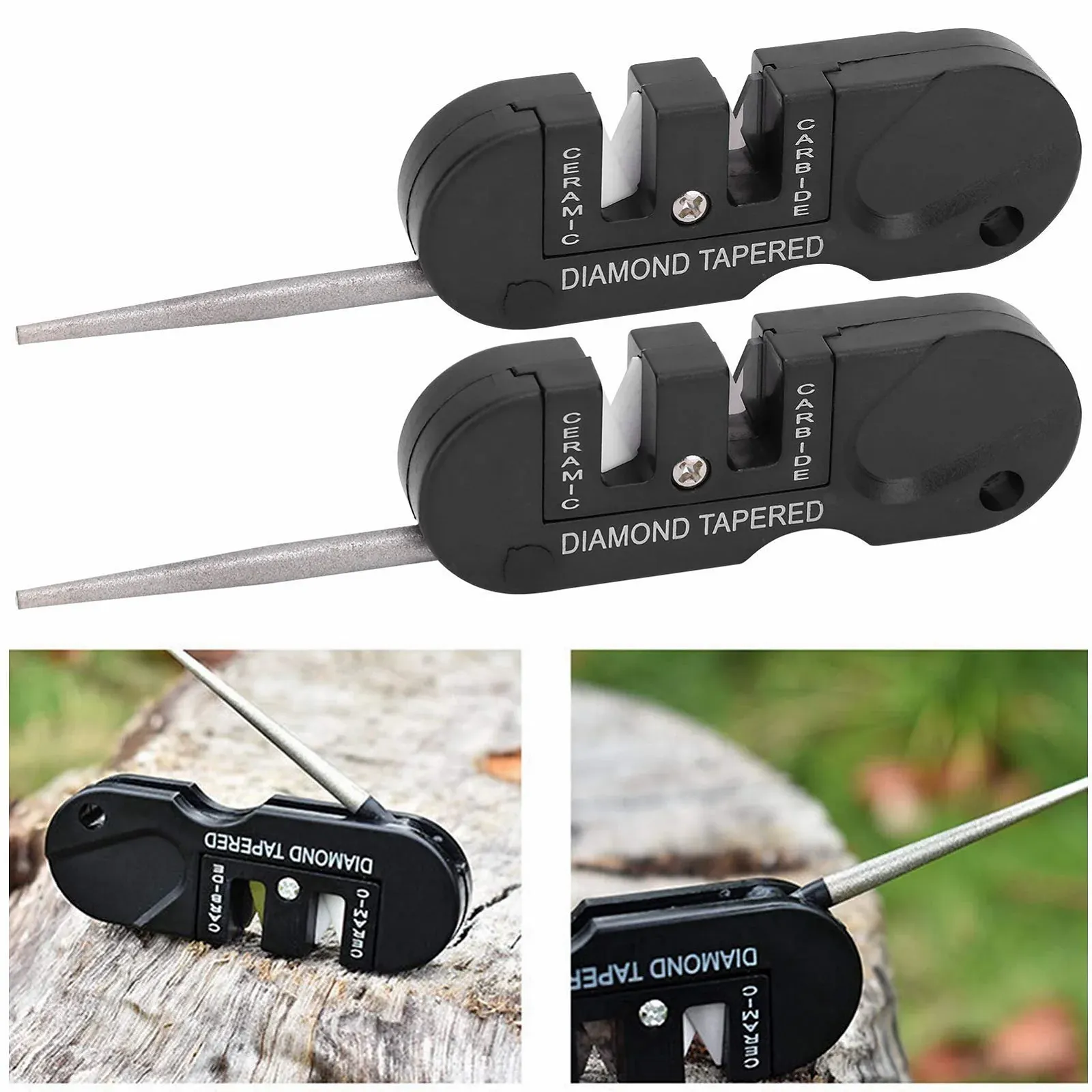 Точило для ножів кишенькове 4-в-1 портативне багатофункціональне для кемпінгу, фото №3