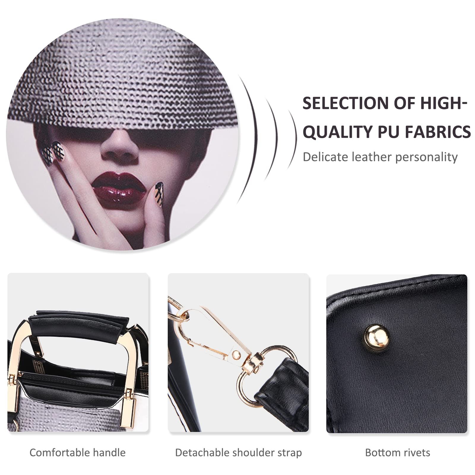 Элегантная Сумка NICOLE & DORIS, Дизайнерская Женская Сумка через Плечо, Сумка-шоппер, Модная Сумка с Красивым Узором, Персонализированная Сумка с Верхней Ручкой, фото №7