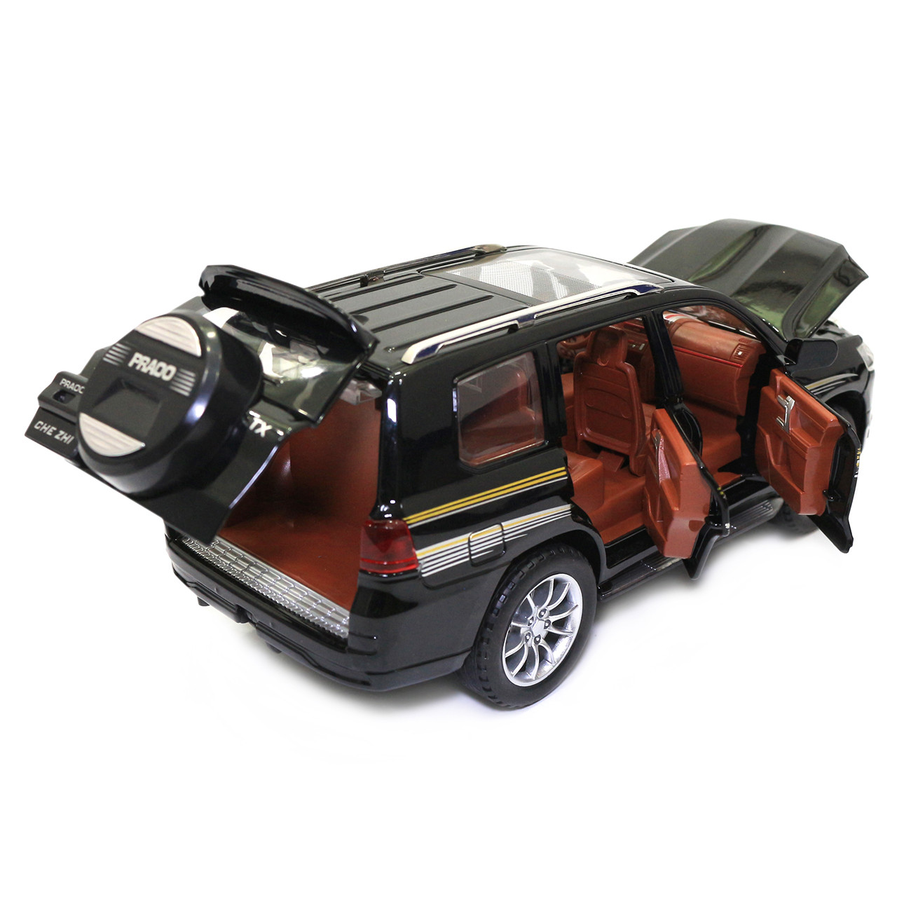 Машинка металлическая Toyota Prado AutoExpert Тойота Прадо джип черный звук свет 21*9*10 см (GT-9147), фото №7