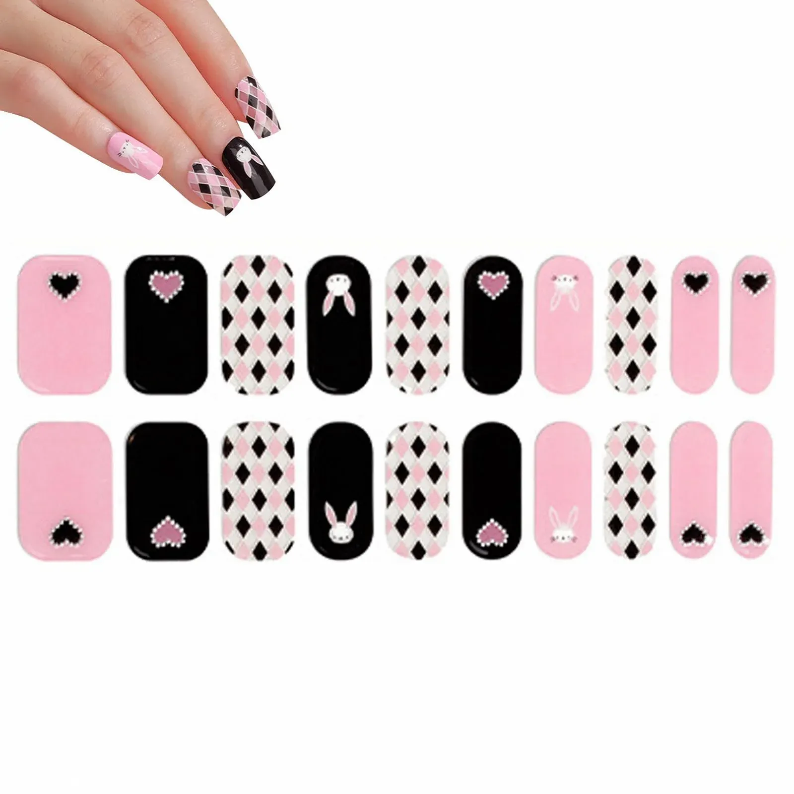 Наклейки для ногтей Semi-Cured Gel Nail Wraps полузастывшие гелевые градиент блестки, фото №1