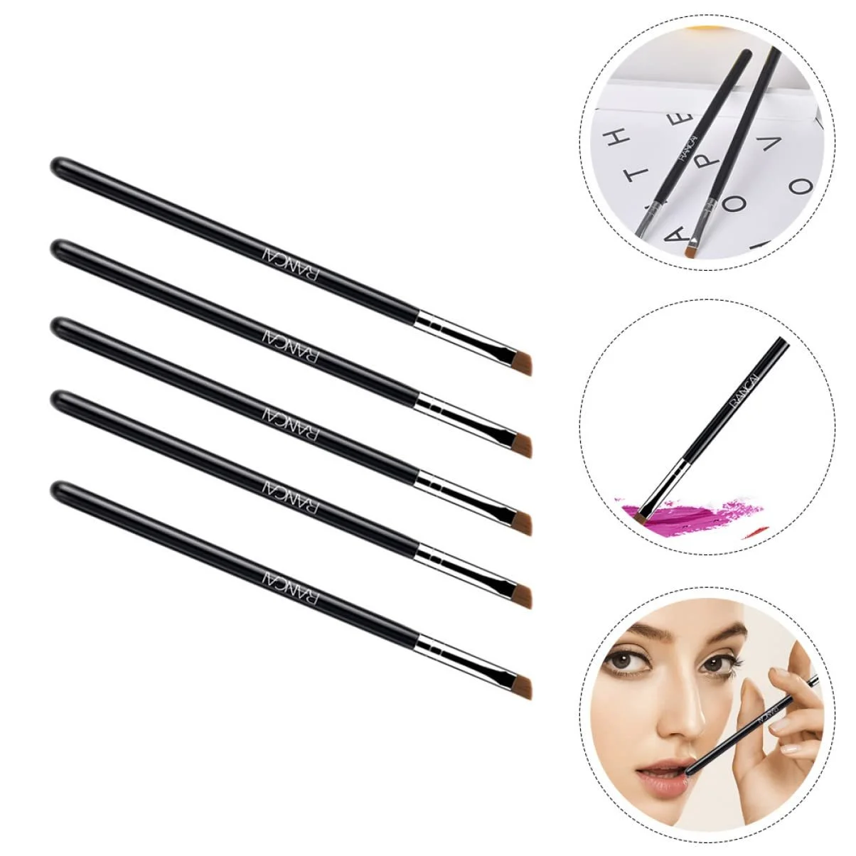 Кисти для макияжа minkissy 15 штук, скошенная, фото №3