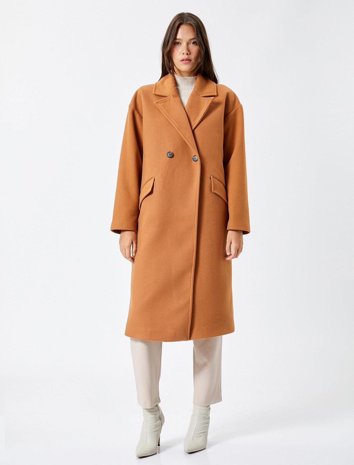 Пальто Koton Сорочкового Крою Жіноче Довгий Рукав Кишеня на Ґудзиках, фото №3