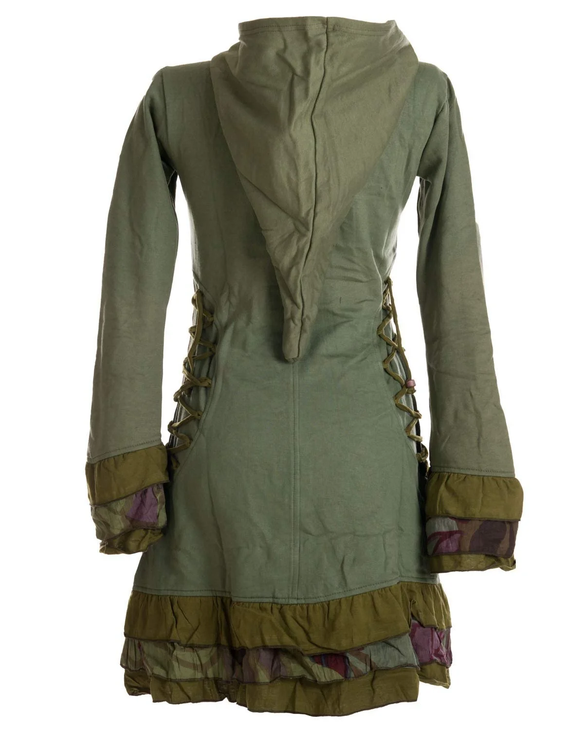 Пальто Vishes Хлопковый Эльф с капюшоном и рюшами для шнуровки, фото №3 Пальто Vishes Хлопковый Эльф с капюшоном и рюшами для шнуровки, фото №3