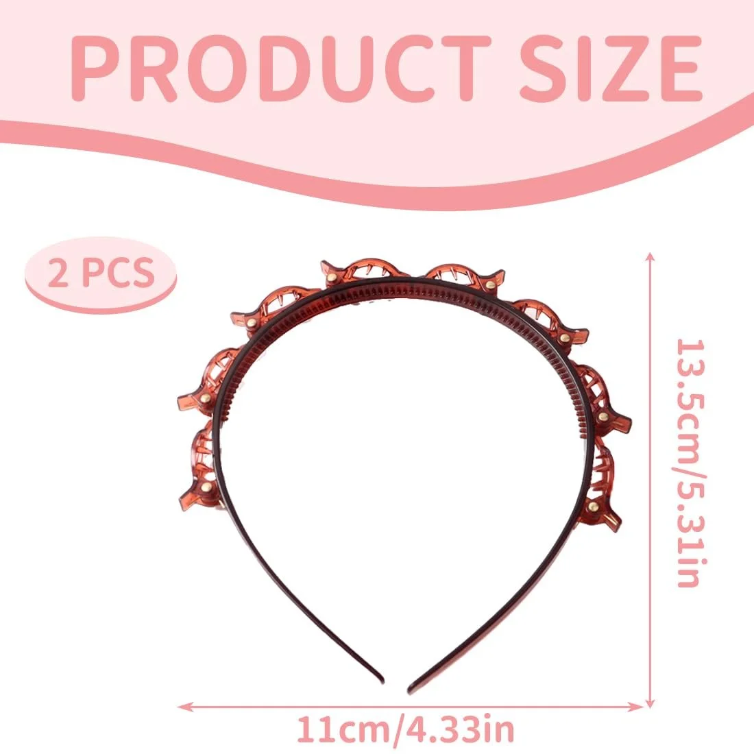 Обруч для волосся з чубчиком і шпильками, фото №2