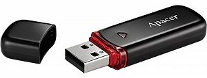 USB флеш-накопитель USB 2.0 Apacer AH333 32GB черный AP32GAH333B-1 synthetic.ua - Фото 1