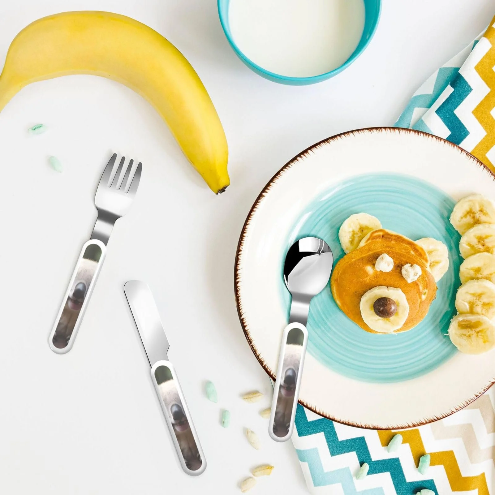 Набір дитячих столових приборів з малюнком милого коали, три предмети, багаторазового використання, фото №6 Набір дитячих столових приборів з малюнком милого коали, три предмети, багаторазового використання, фото №6