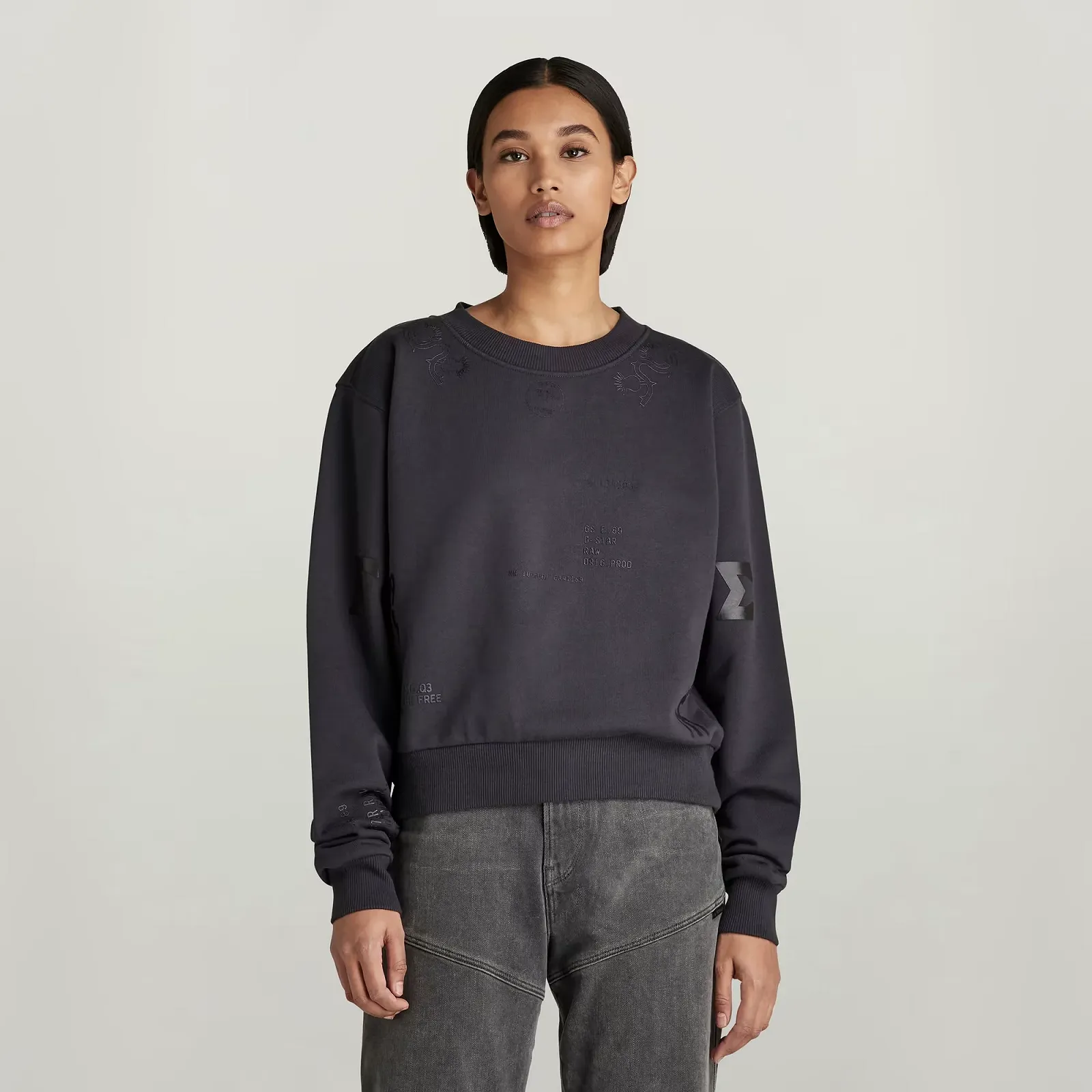 Женский свитер G-Star RAW Multi Graphic Cropped Loose Sw - S, фото №1 Женский свитер G-Star RAW Multi Graphic Cropped Loose Sw - S, фото №1