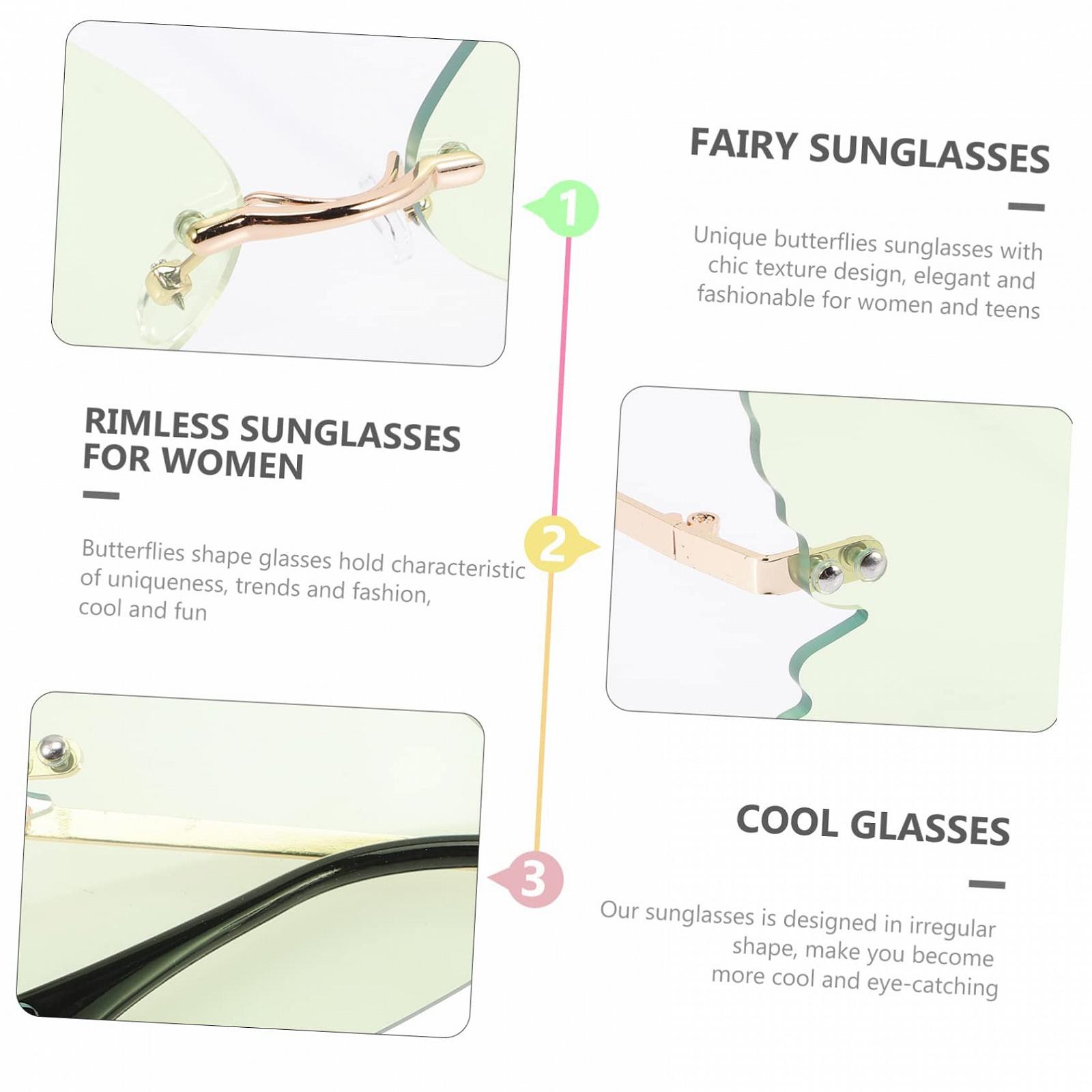 Сонцезахисні окуляри без оправи PACKOVE Набір з 5 шт. Різнокольорові лінзи, фото №3