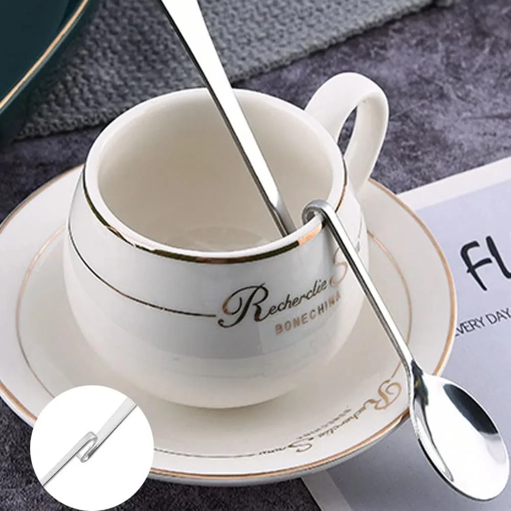 Ложка для джему з нержавіючої сталі з загнутою ручкою, набір 6 штук, фото №3