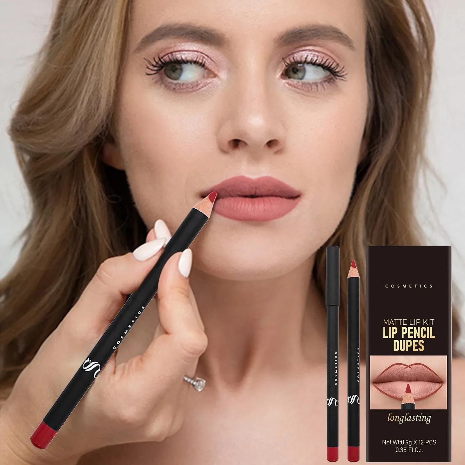 Набір олівців для губ Voihamy 12 шт. Матові Стійкі, фото №2