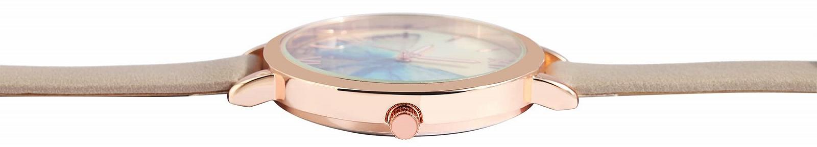 Жіночий годинник Excellanc Метелик Рожевий Золото Аналоговий Штучна Шкіра Кварцовий Наручний Годинник, різнокольоровий, Ремінець, фото №2