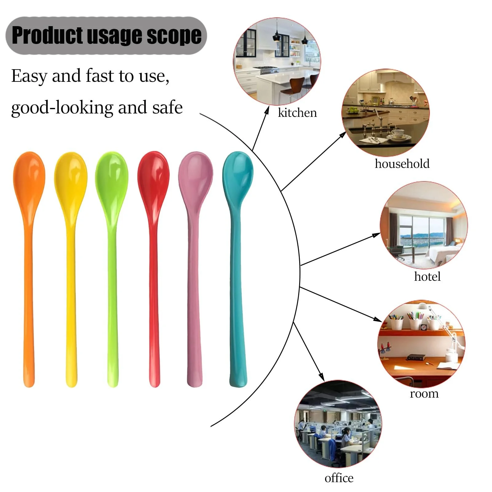 Ложки Пластикові Різнокольорові для морозива, 6 шт, фото №6 Ложки Пластикові Різнокольорові для морозива, 6 шт, фото №6