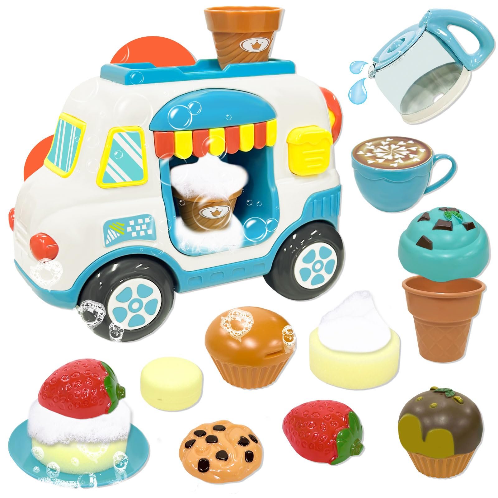 Іграшка для ванни Візок з морозивом Машина для піни, фото №1 Іграшка для ванни Візок з морозивом Машина для піни, фото №1