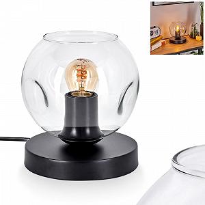 Настільна лампа Ripoll Метал/Скло 15 см 1 x E27 Чорний/Прозорий - Фото 1