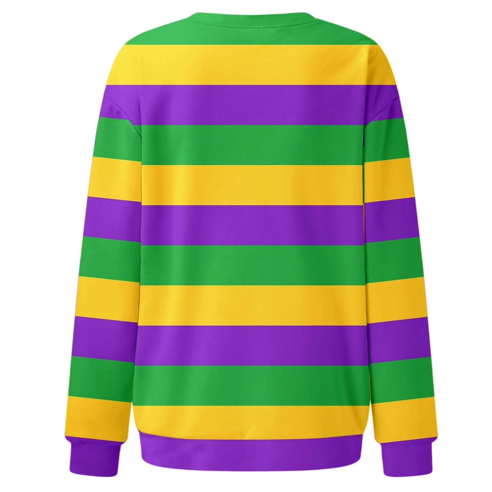 Женский свитшот Vhersily 2025, круглый вырез, длинный рукав, принт Mardi Gras Tuesday, для карнавальной вечеринки, фото №4