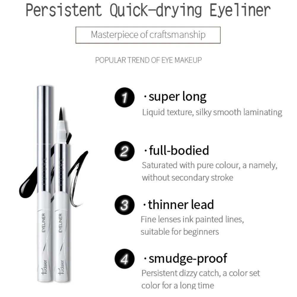 Рідка Підводка для очей ColorfulLaVie, водостійка, потостійка, довговічна, легко фарбується, фото №5