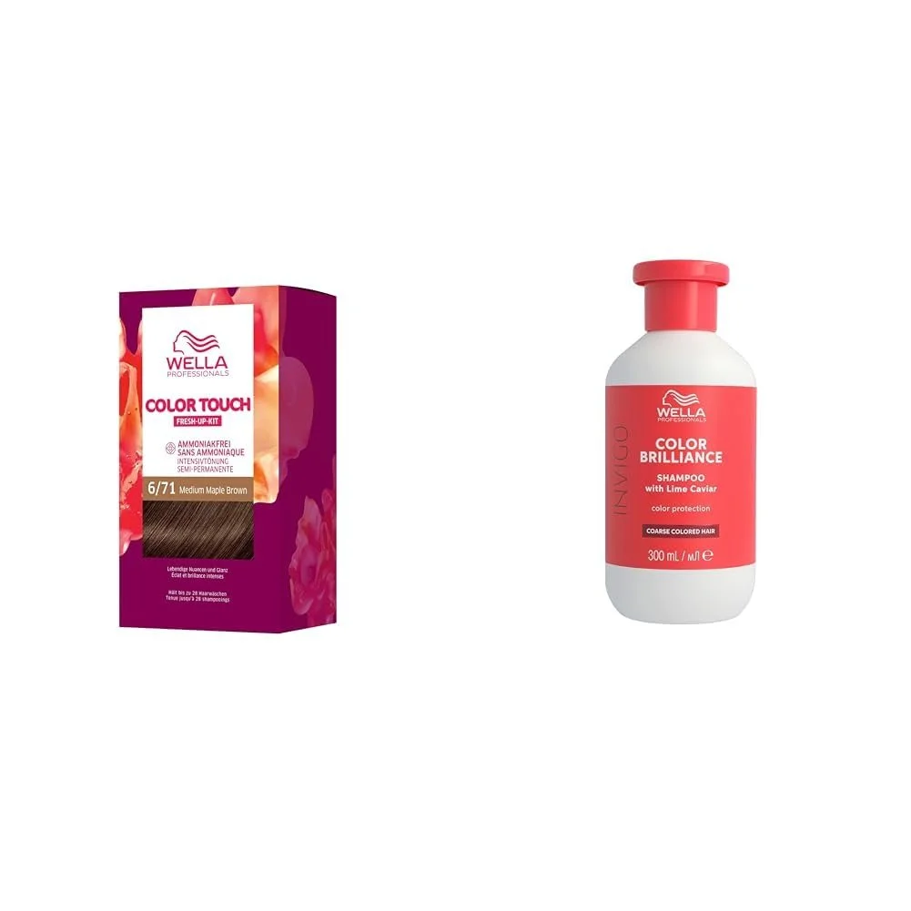Напівперманентна фарба для волосся без аміаку 6/71 Середній кленовий коричневий (130 мл) та Шампунь для захисту кольору Color Brilliance для густого волосся з низьким значенням pH (300 мл), фото №1 Напівперманентна фарба для волосся без аміаку 6/71 Середній кленовий коричневий (130 мл) та Шампунь для захисту кольору Color Brilliance для густого волосся з низьким значенням pH (300 мл), фото №1